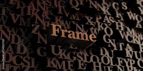 Frame - Wooden 3D rendered letters/message. Can be used for an online banner ad or a print postcard.
