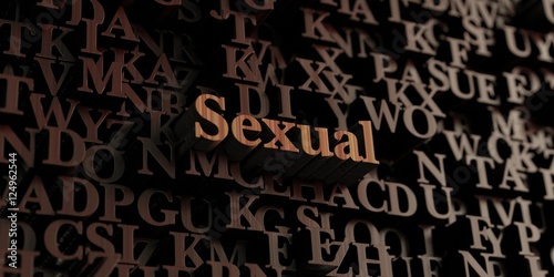Sexual - Wooden 3D rendered letters/message. Can be used for an online banner ad or a print postcard.