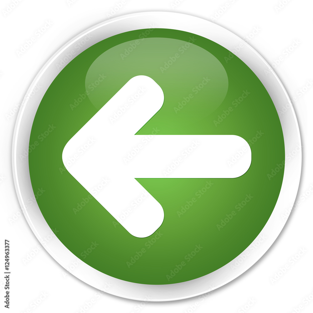 Back arrow icon soft green glossy round button Back arrow icon soft green glossy round button