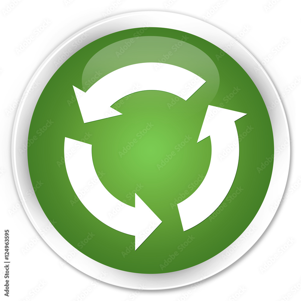 Refresh icon soft green glossy round button Refresh icon soft green glossy round button