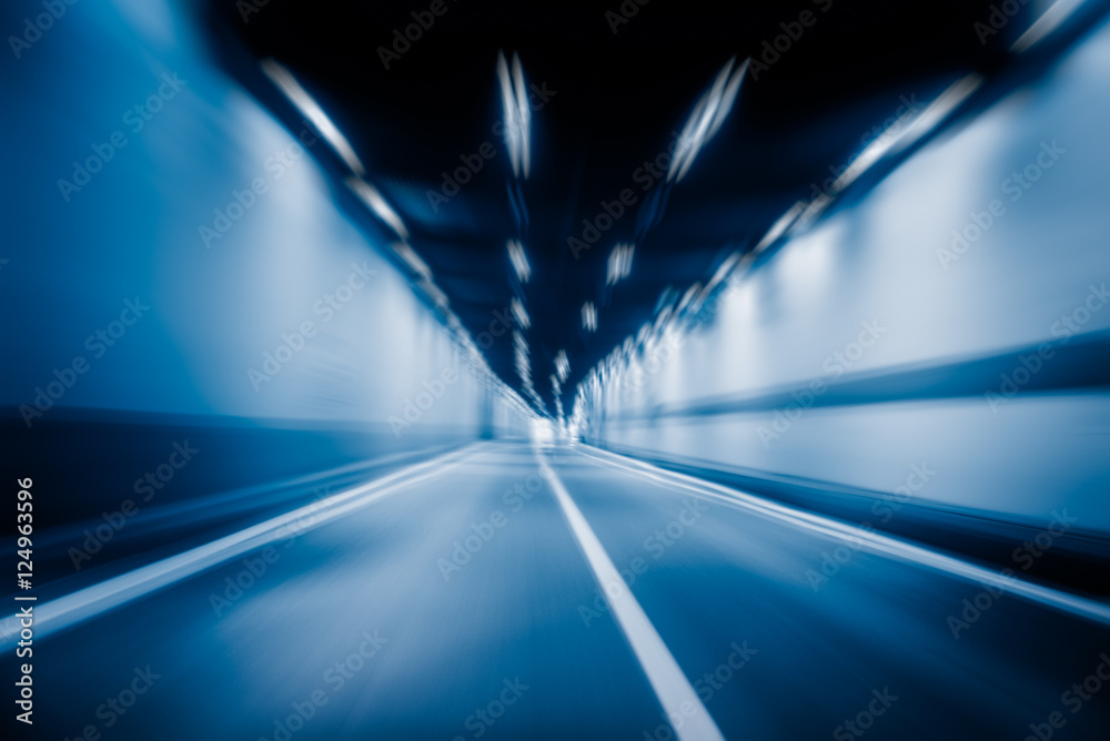 Traffic in a tunnel in city of China. Traffic in a tunnel in city of China.