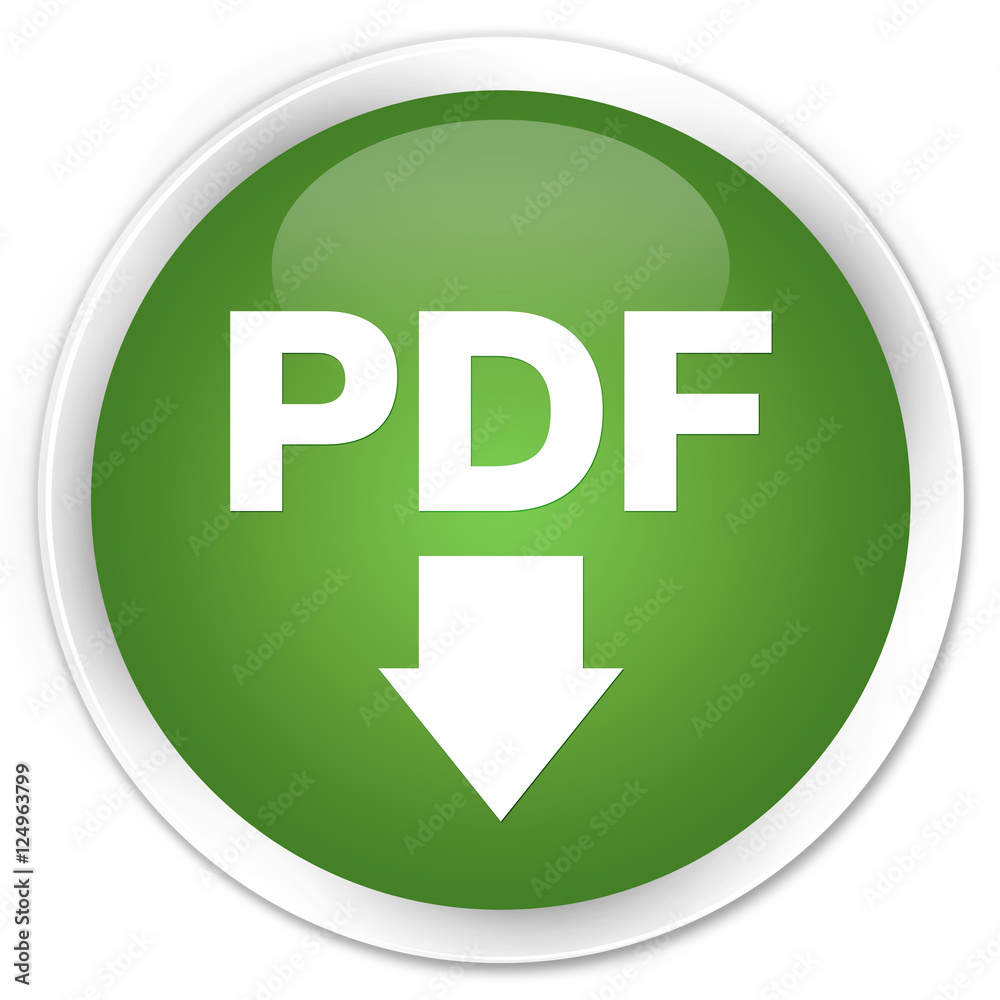 PDF download icon soft green glossy round button PDF download icon soft green glossy round button