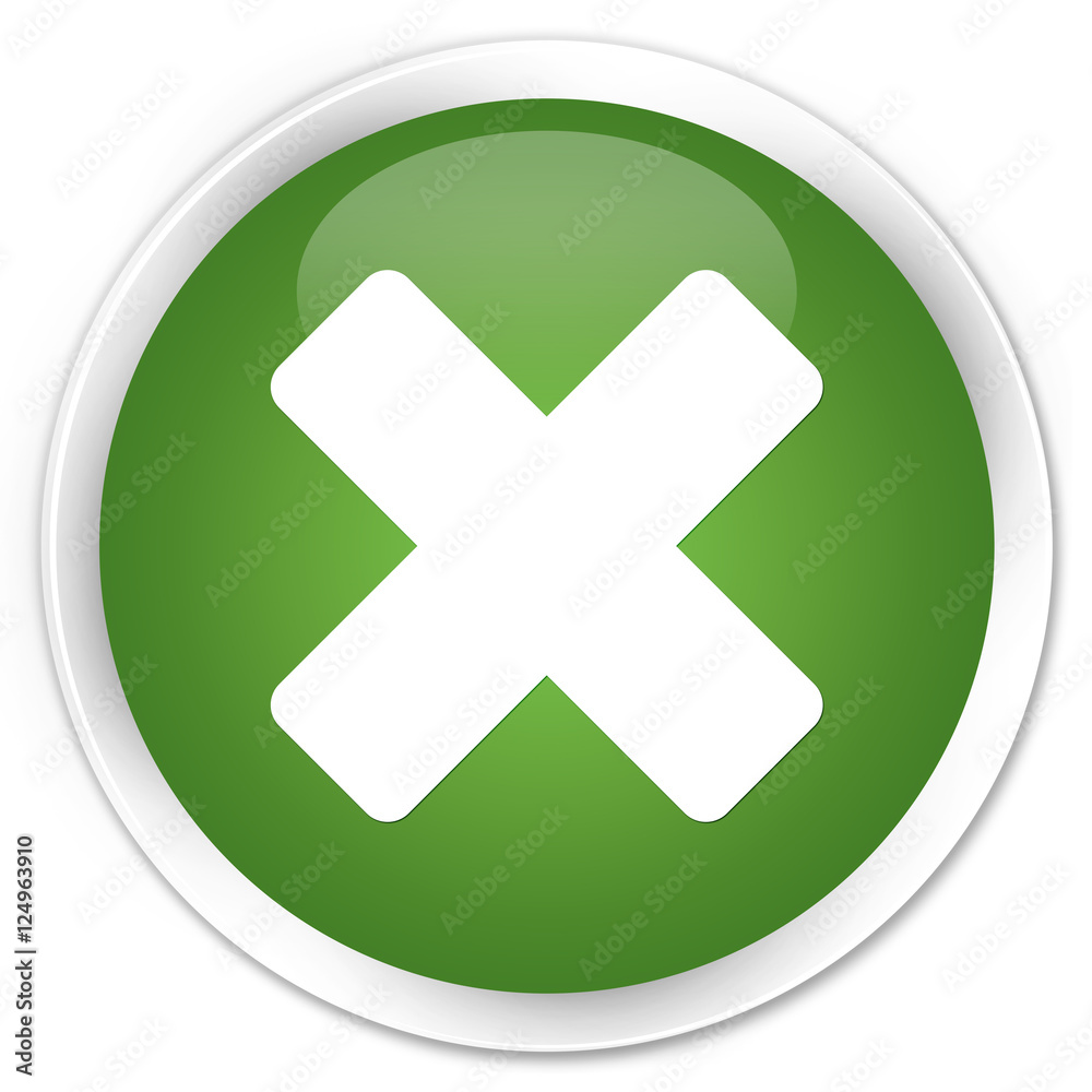Cancel icon soft green glossy round button Cancel icon soft green glossy round button
