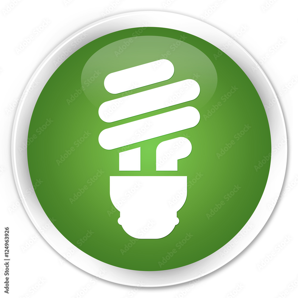 Bulb icon soft green glossy round button Bulb icon soft green glossy round button