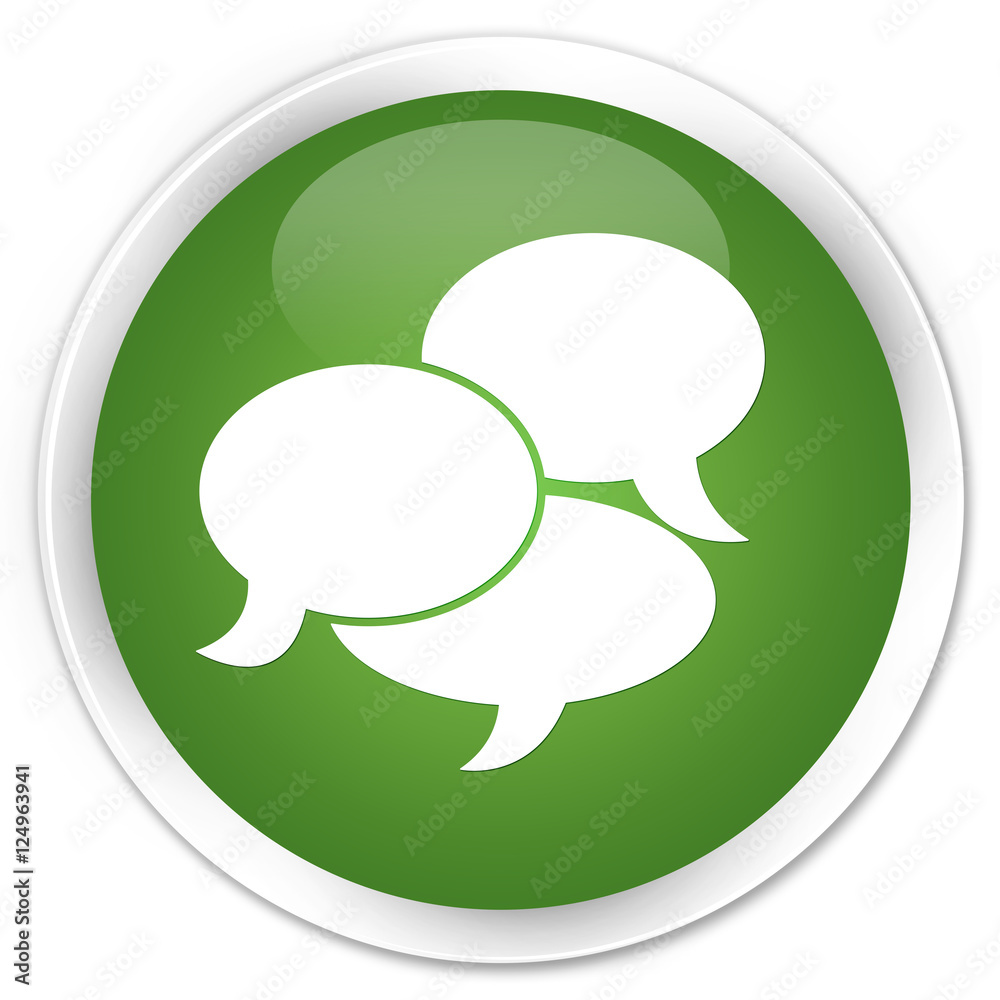 Comments icon soft green glossy round button Comments icon soft green glossy round button