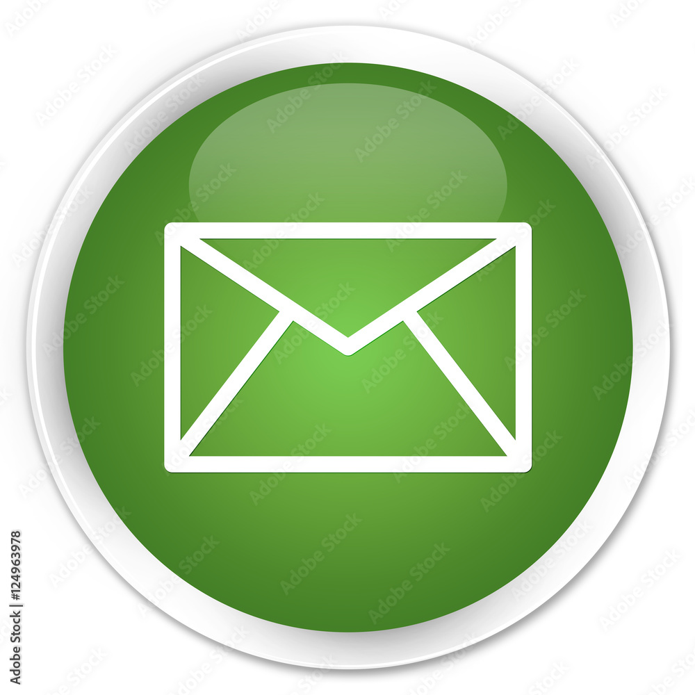Email icon soft green glossy round button Email icon soft green glossy round button