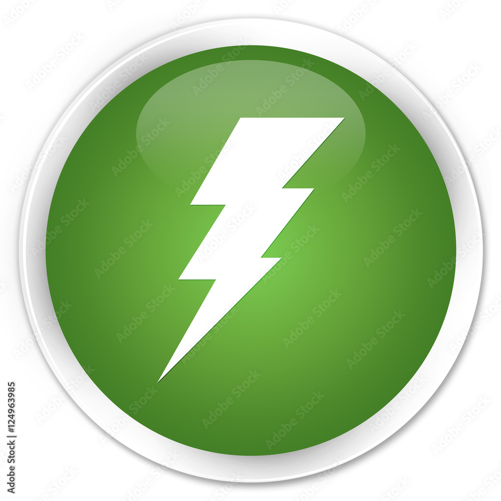 Electricity icon soft green glossy round button Electricity icon soft green glossy round button
