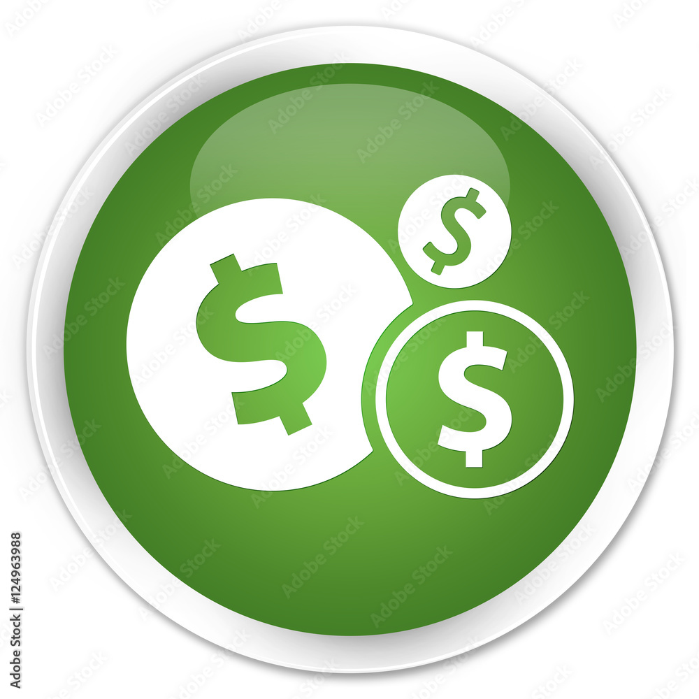 Finances (dollar sign) icon soft green glossy round button Finances (dollar sign) icon soft green glossy round button