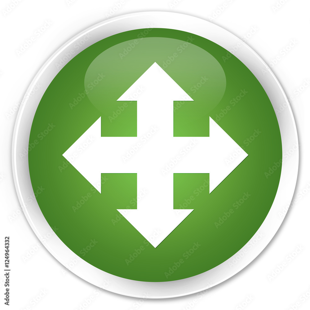 Obraz premium Move icon soft green glossy round button