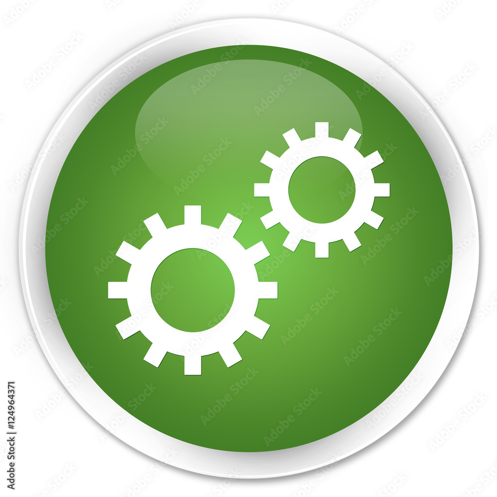 Process icon soft green glossy round button Process icon soft green glossy round button