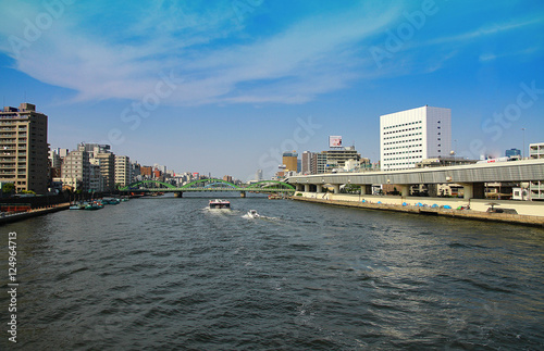 Scenery of the Japanese Sumida River