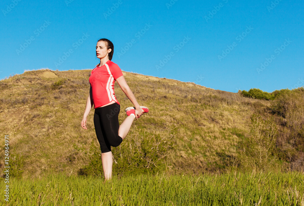 Female Jogger Stretching Female Jogger Stretching