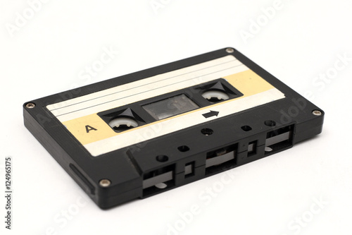 retro cassette tapes isolated white background