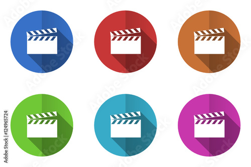 Flat design video vector icons
