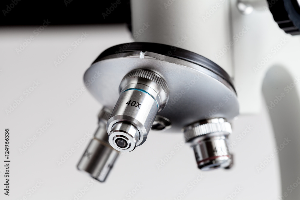 close up macro microscope on white background close up macro microscope on white background