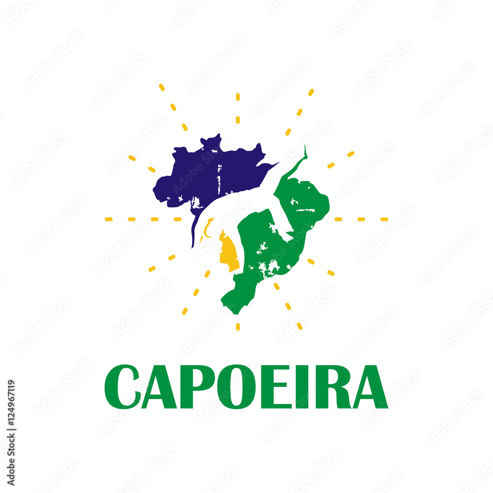 Brazil Capoeira Fighting Acrobatic Martial Art Logo Template