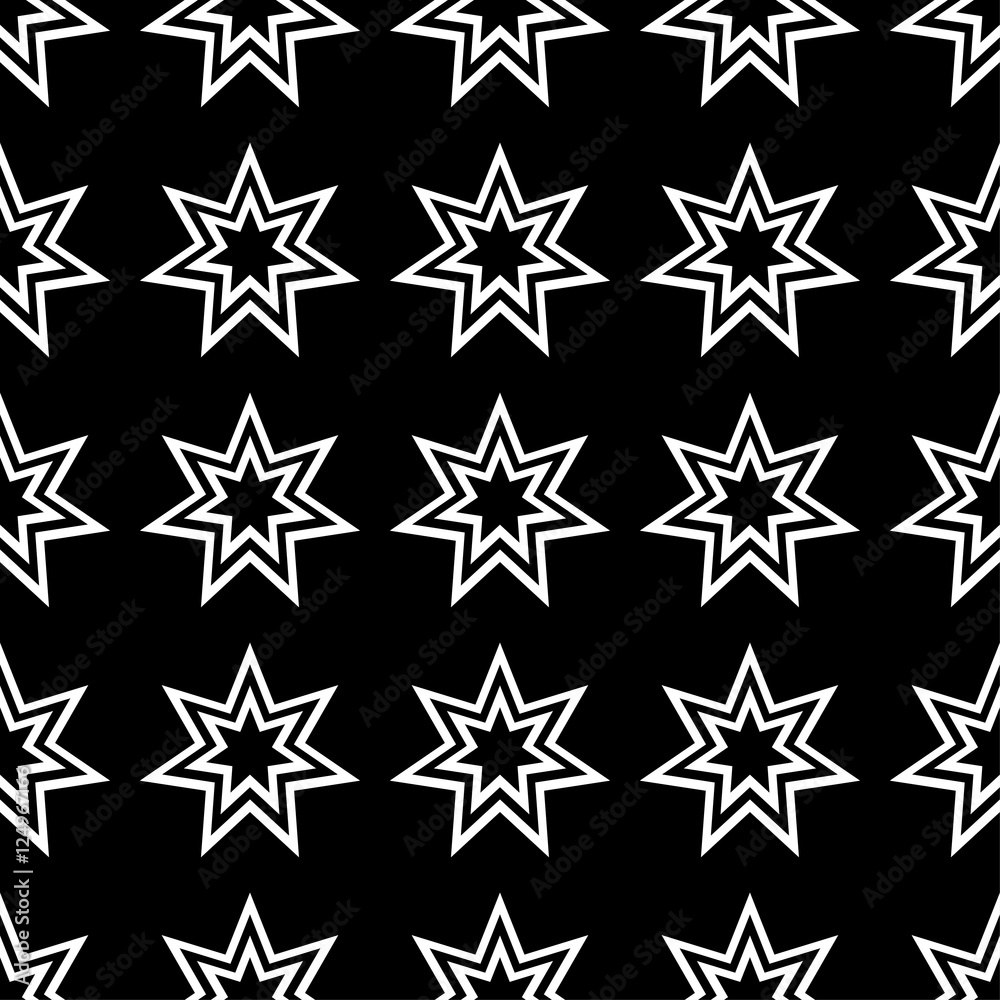 Obraz premium Seamless vector background with decorative stars. Print. Cloth design, wallpaper.