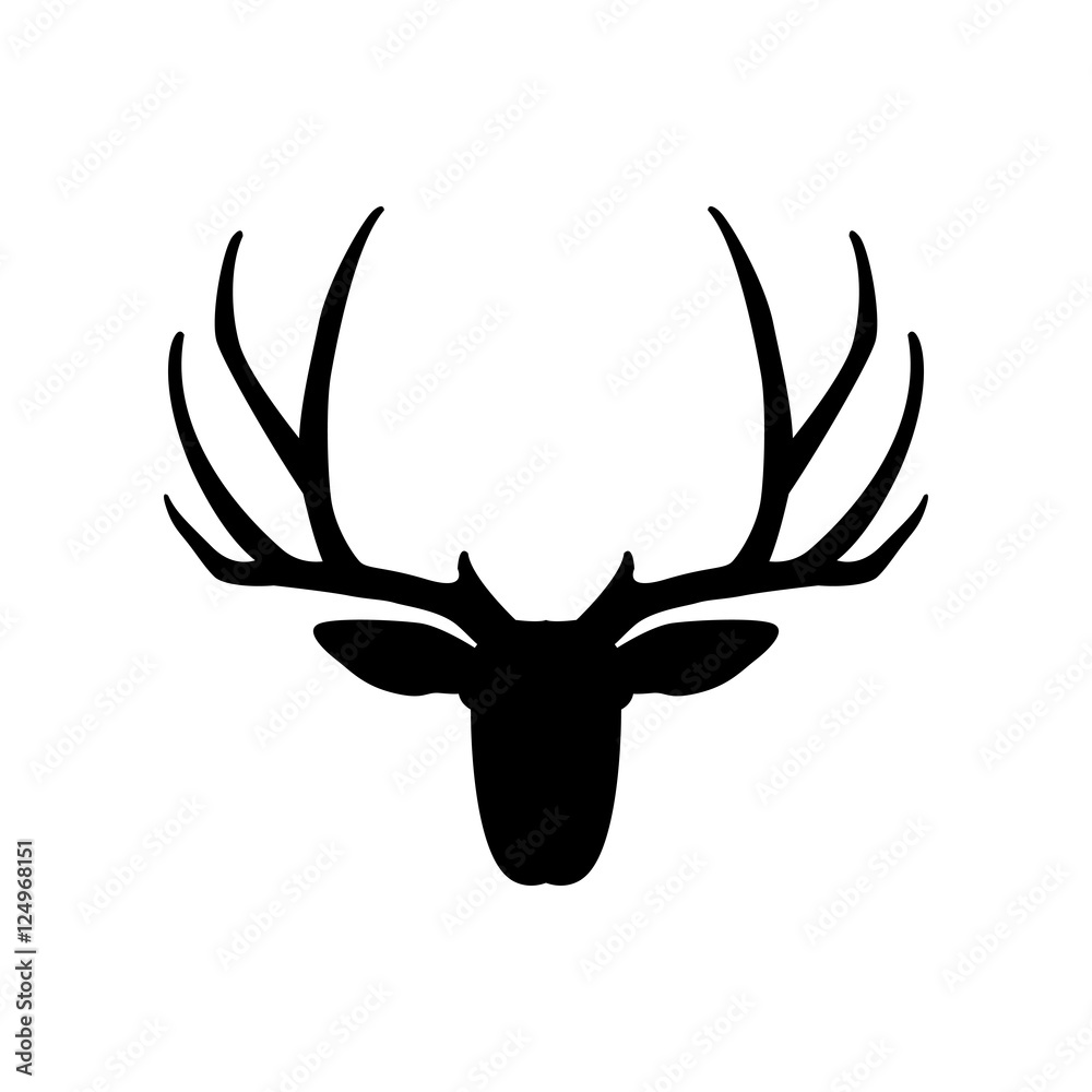 deer head vector illustration silhouette black deer head vector illustration silhouette black