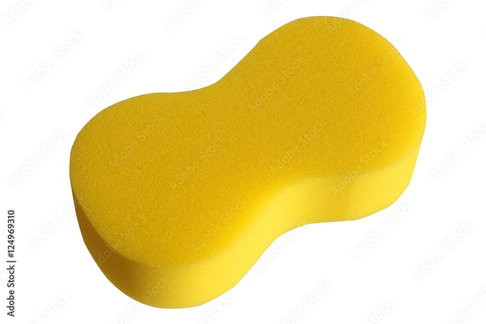 Yellow sponge isolated on white Yellow sponge isolated on white