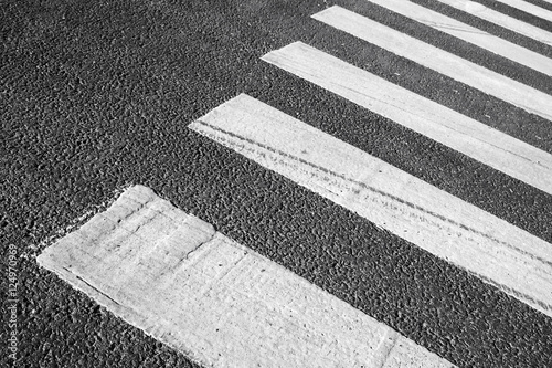 Fotografia, Obraz Pedestrian crossing road marking zebra