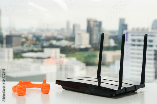 excellent signal of wifi router in the office