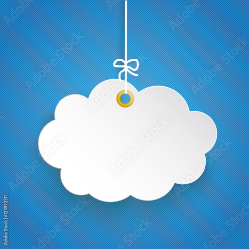 Hanging Paper Cloud Striped Blue Sky