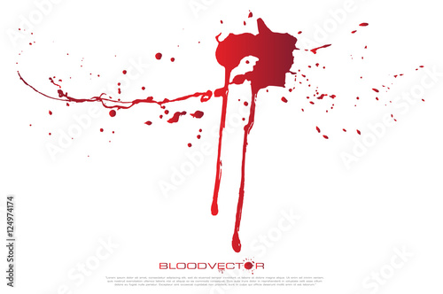 Abstract Blood splatter isolated on White background, vector des