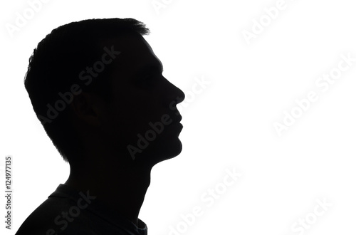 Portrait of a young man, side view