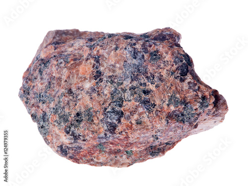 single brown and black granite isolated on white