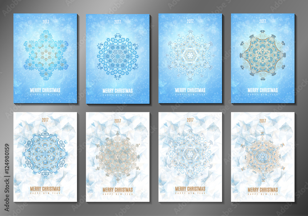 Set of Christmas brochures. New Year greeting cards. Vector eps10 Set of Christmas brochures. New Year greeting cards. Vector eps10