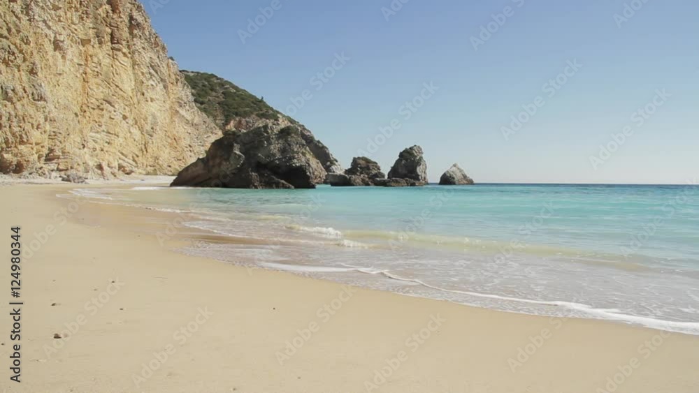 Secluded beach in Portugal, scenic seascape. Secluded beach in Portugal, scenic seascape.