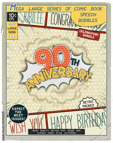 Celebratory retro comics speech bubble