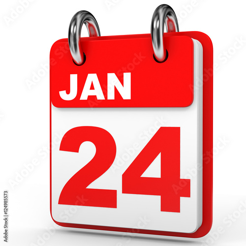 January 24. Calendar on white background.