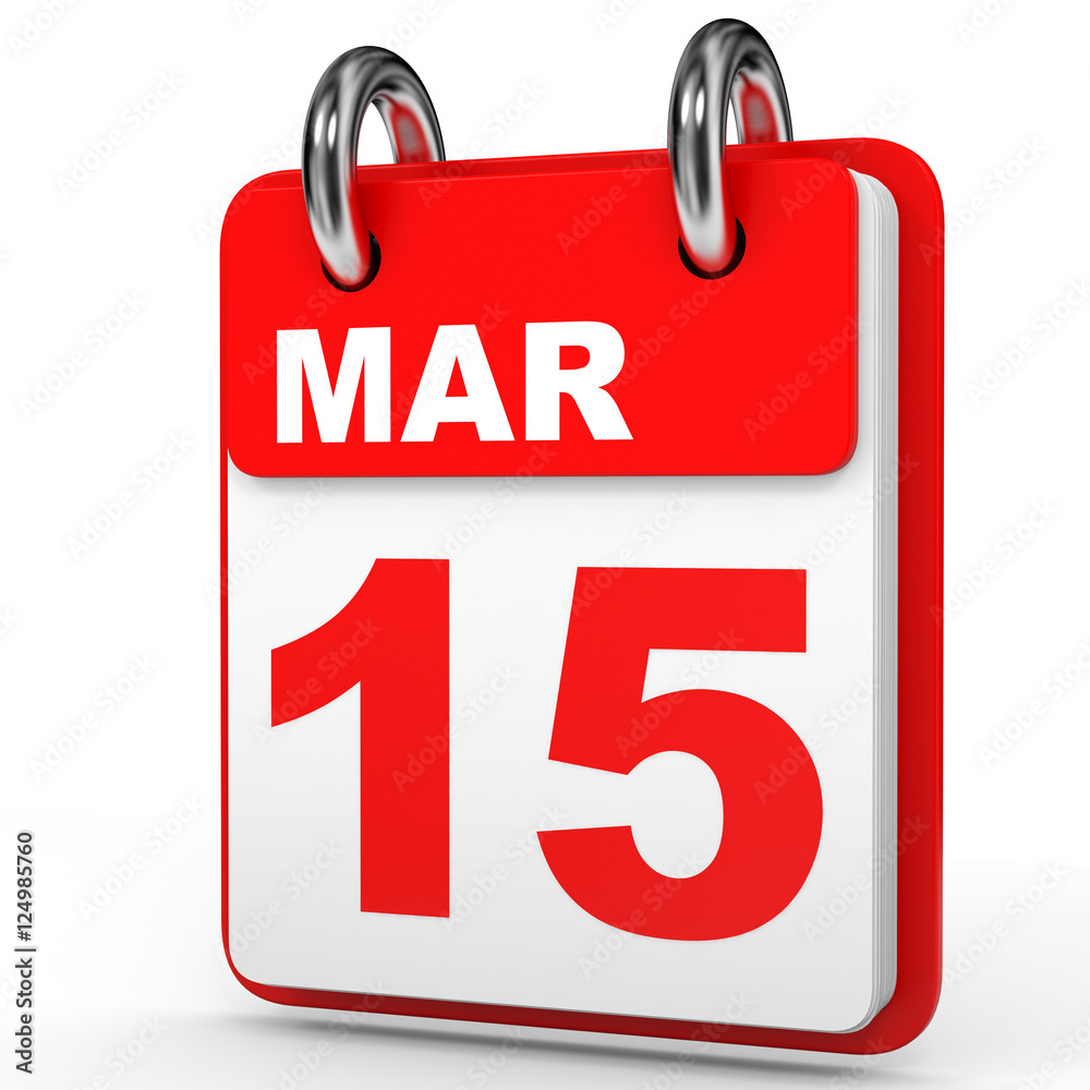 March 15. Calendar on white background. March 15. Calendar on white background.