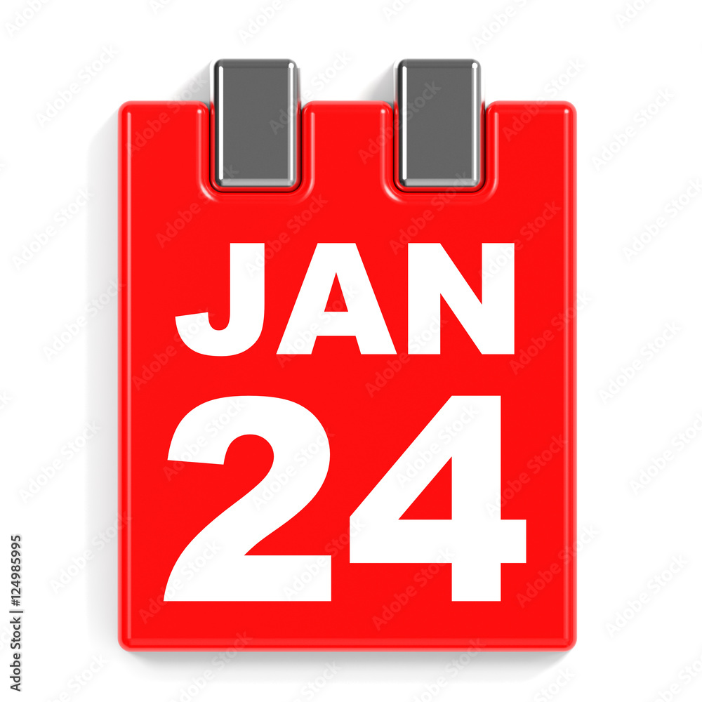 January 24. Calendar on white background. January 24. Calendar on white background.