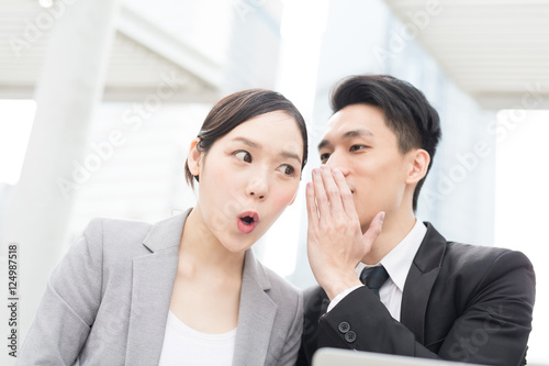 Photography businesspeople talk in office