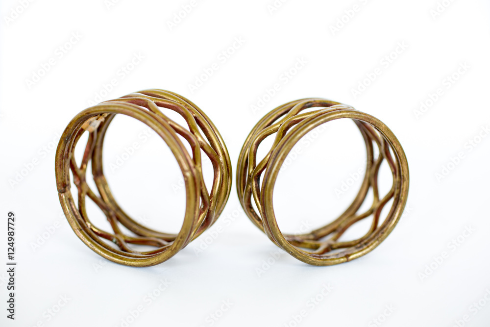 Copper Napkin Rings On White Copper Napkin Rings On White