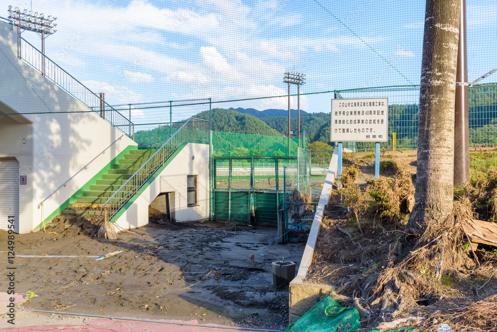 Fototapeta premium 岩手県岩泉町2016年台風10号被害 Iwaizumi town after the disaster of 2016 10th typhoon 