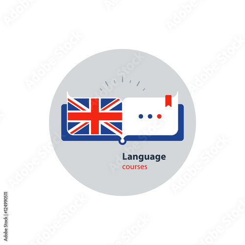 English language courses advertising concept. Fluent speaking foreign language