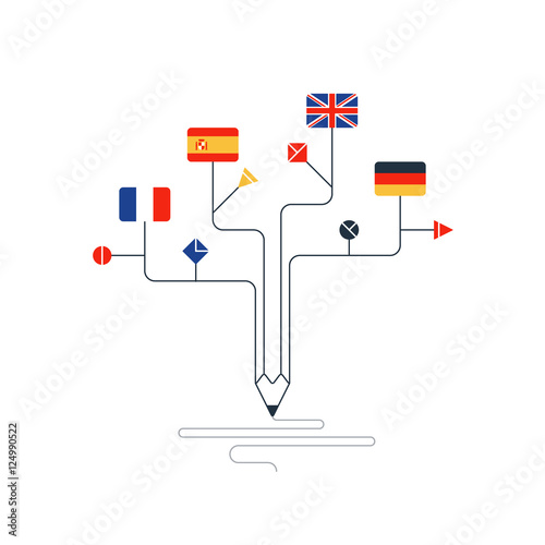 International language courses advertising concept. Fluent speaking