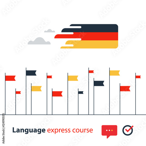 German language courses advertising concept. Fluent speaking foreign language