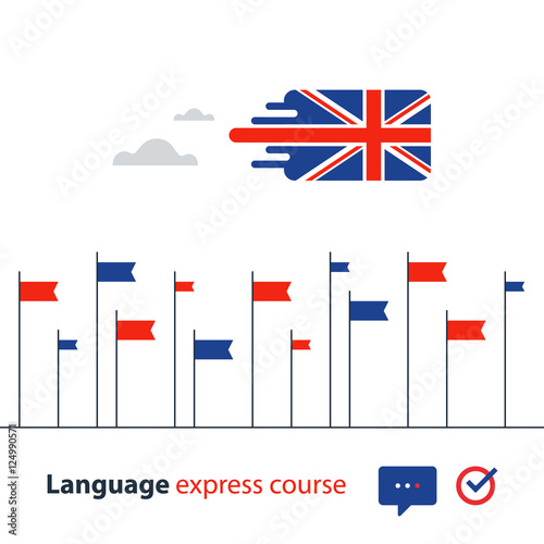 English language courses advertising concept. Fluent speaking foreign language