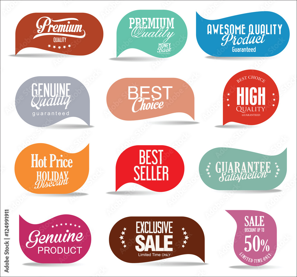 Obraz premium Modern sale stickers collection
