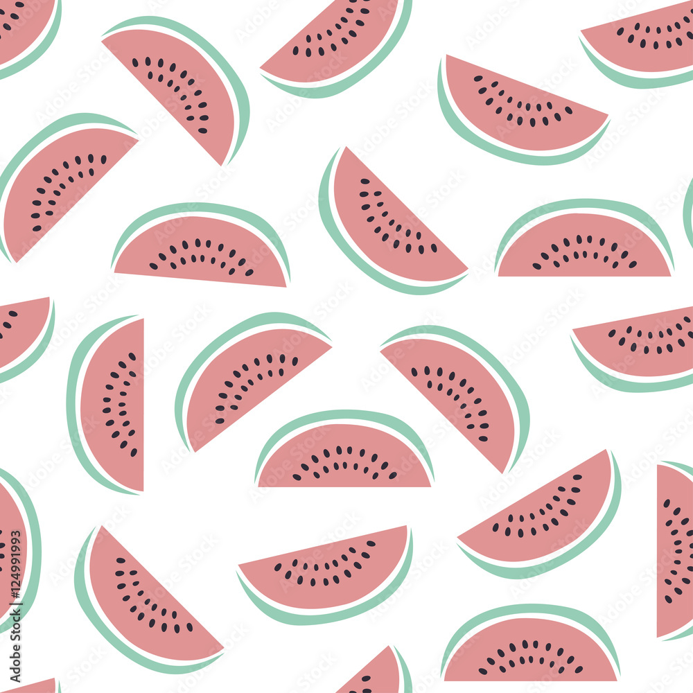 Fruit seamless pattern. Watermelon illustrations on white background vector illustration. Fruit seamless pattern. Watermelon illustrations on white background vector illustration.