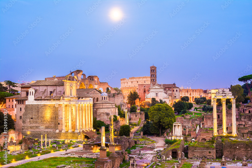 roman forum ruins at sunrise