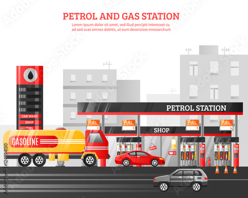 Gas And Petrol Station Illustration
