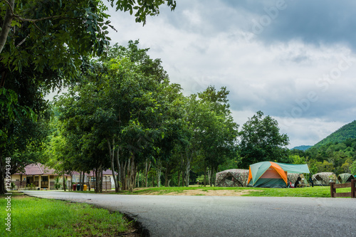 Landscape at camping area Kaeng Krachan National Park , dam Kaeng Krachan, phetchaburi,Thailand.