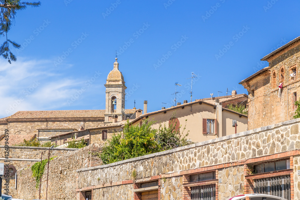 Montalcino, Italy. Urban Landscape with a bell tower