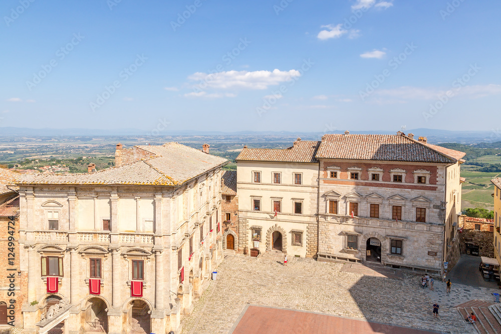 Montepulciano, Italy. Left - Palace of the Counts Tarugi, right - Palace Contucci