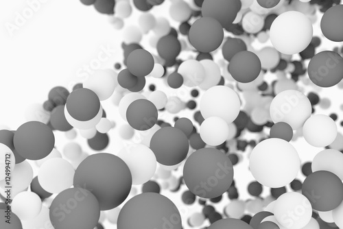 Group of small spheres black and white isolated on white background © Jezper